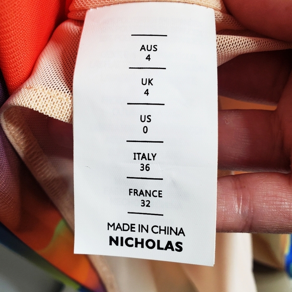 NICHOLAS Bristol Ruched Printed Mesh Halterneck Multicolor Slit Midi Dress - Picture 9 of 14